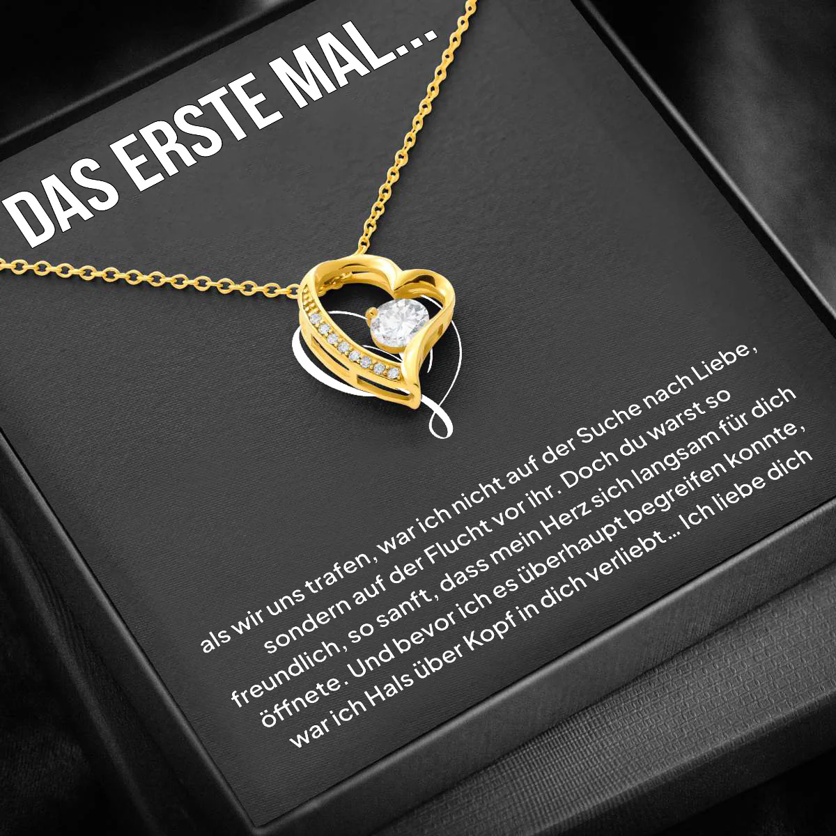 14k Weißgold Ausführung Herz Halskette - Das erste Mal - Image 3