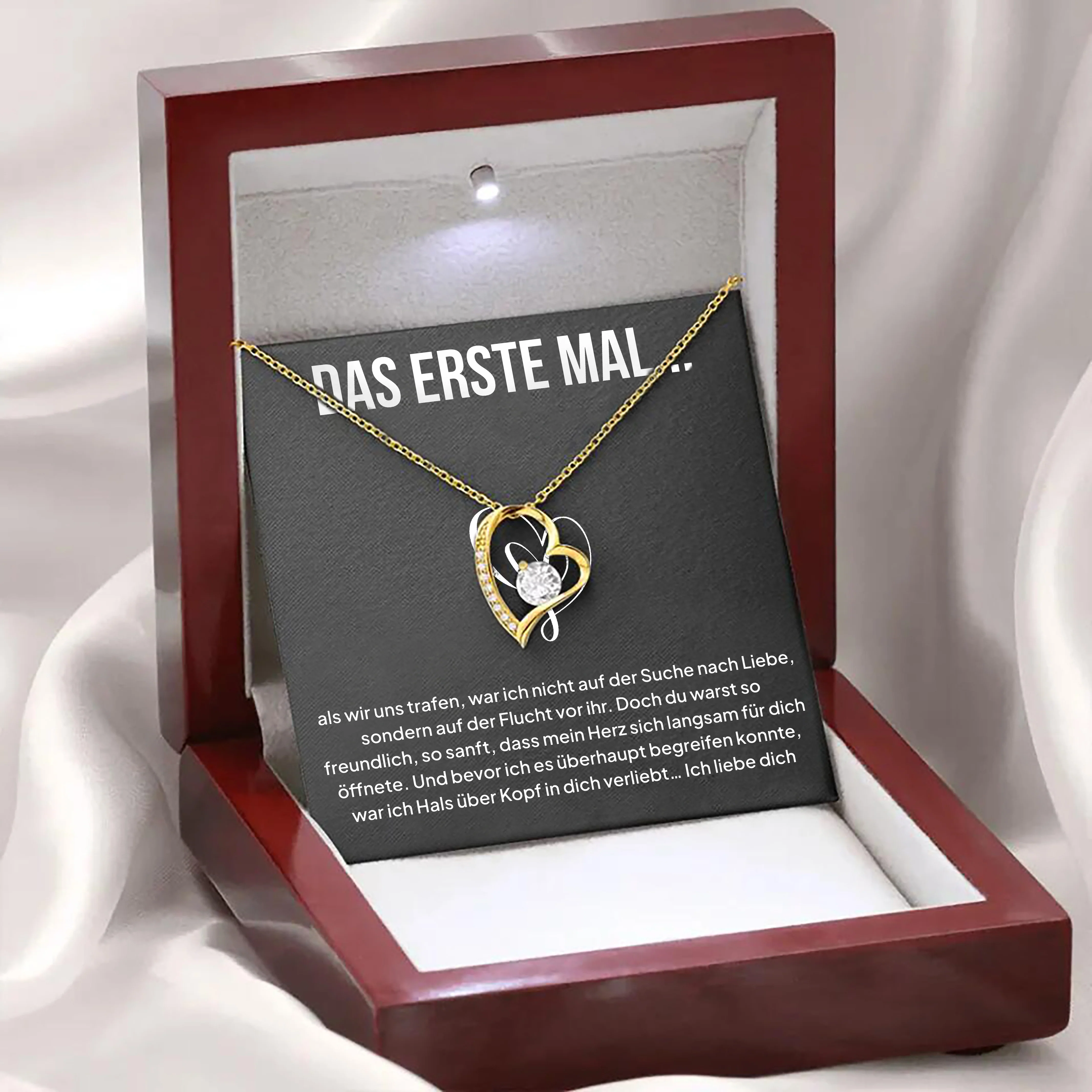 14k Weißgold Ausführung Herz Halskette - Das erste Mal - Image 4