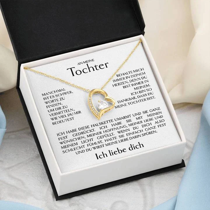 14k Weißgold Ausführung Herz Halskette - Für Tochter - Image 2