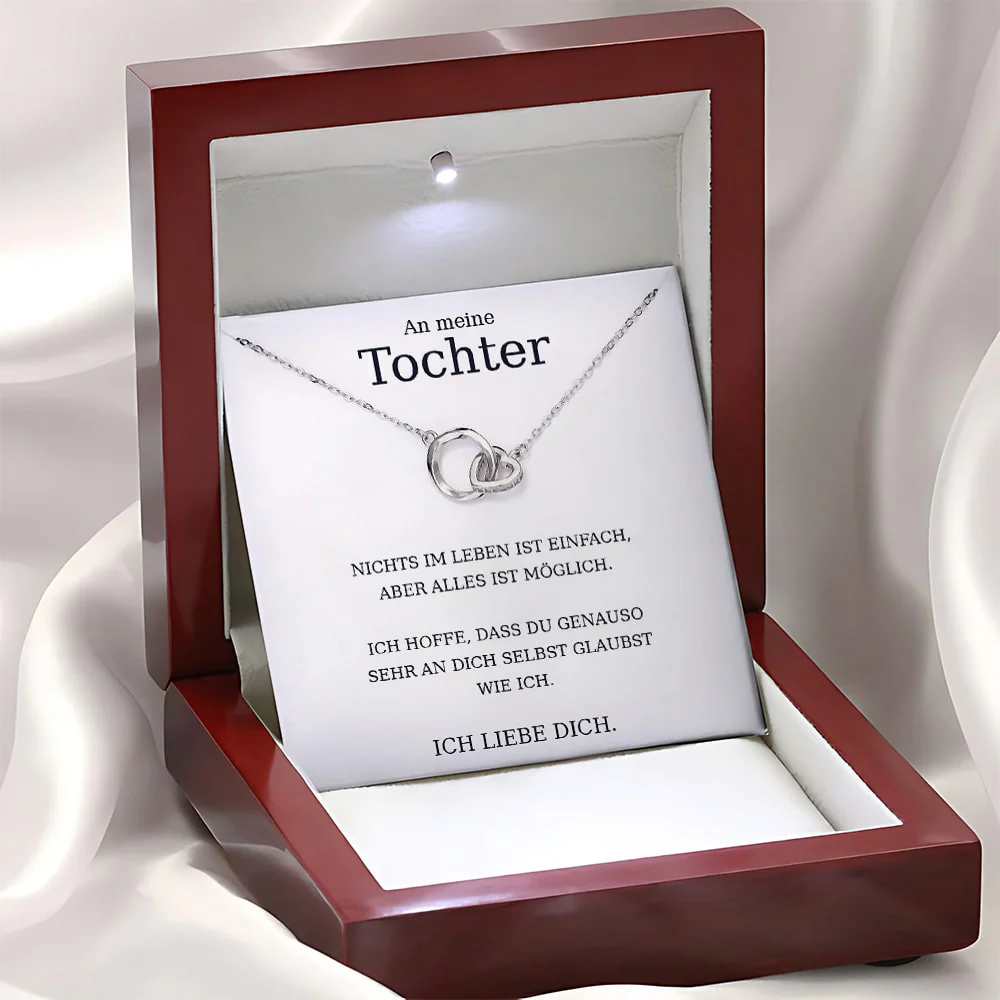 14k Weißgold Ausführung Ring & Herz Halskette - An meine Tochter - Image 6
