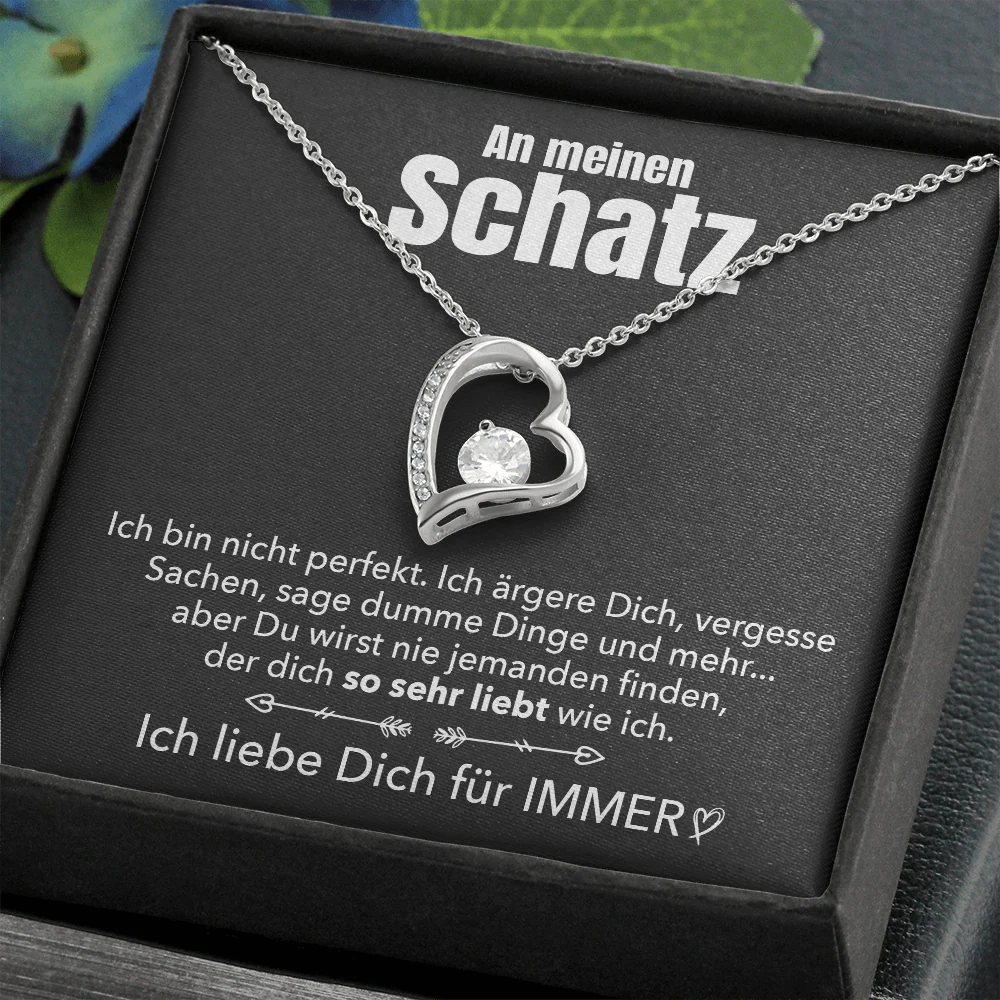 14k Weißgold Ausführung Forever Love - Herz Halskette - An meinen Schatz - Image 10