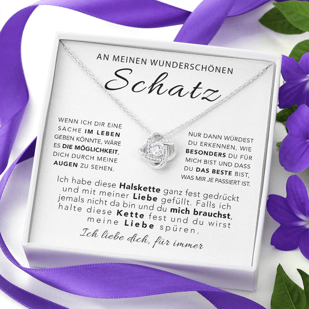 14k Weißgold Ausführung Halskette - An meinen wunderschönen Schatz - Image 3