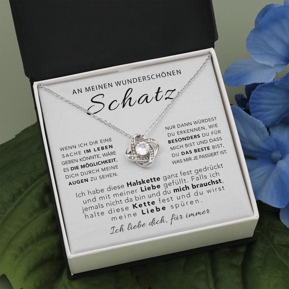 14k Weißgold Ausführung Halskette - An meinen wunderschönen Schatz - Image 4