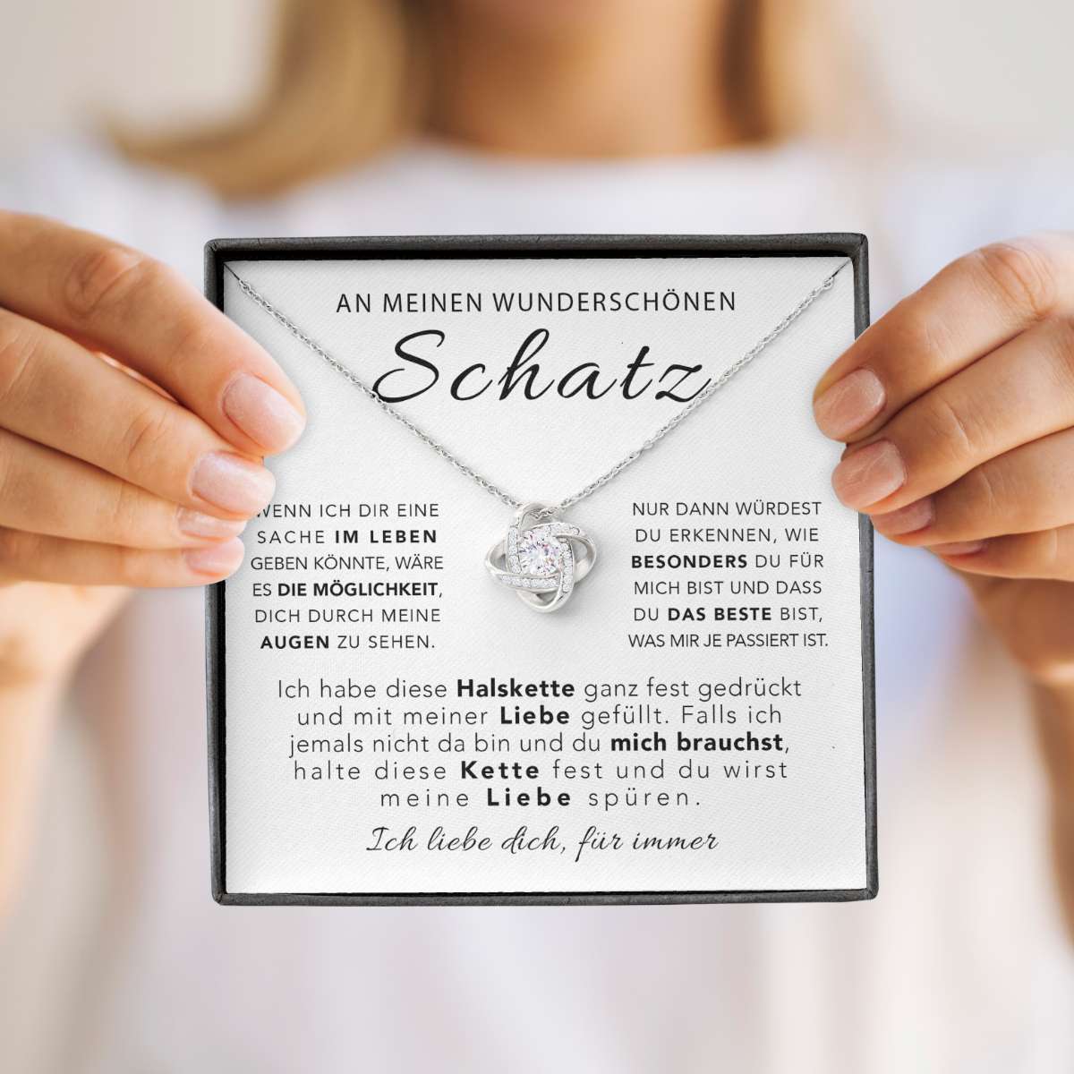 14k Weißgold Ausführung Halskette - An meinen wunderschönen Schatz - Image 6