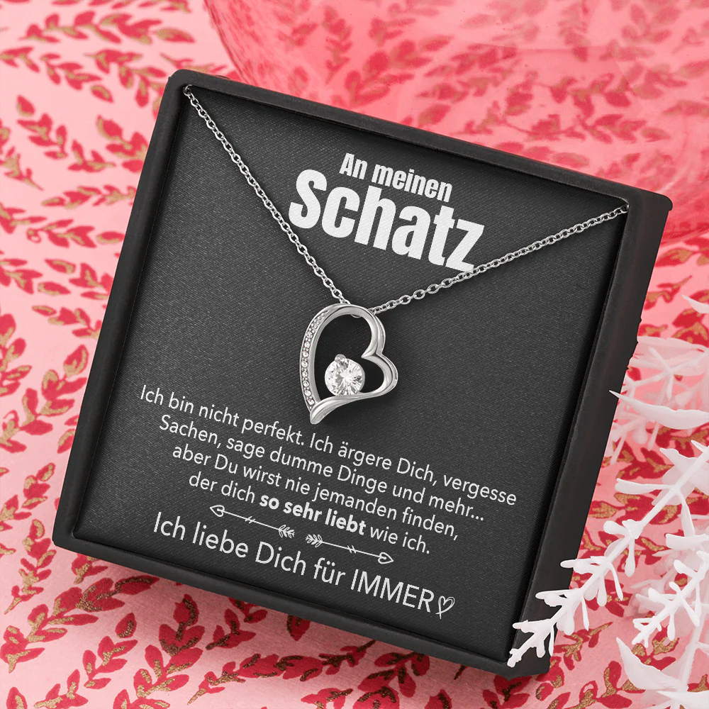 14k Weißgold Ausführung Herz Halskette - An meinen Schatz - Image 12