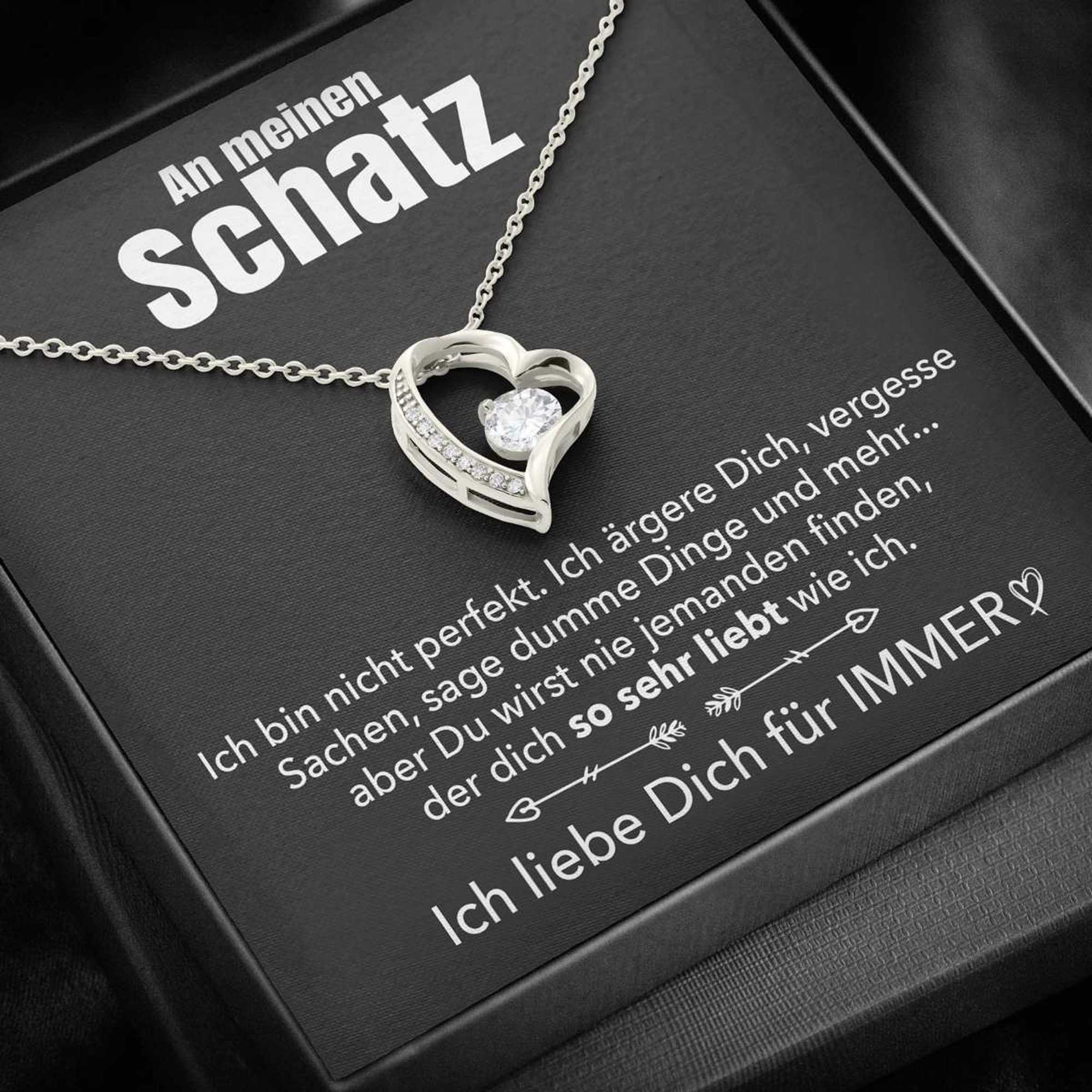 14k Weißgold Ausführung Herz Halskette - An meinen Schatz - Image 6