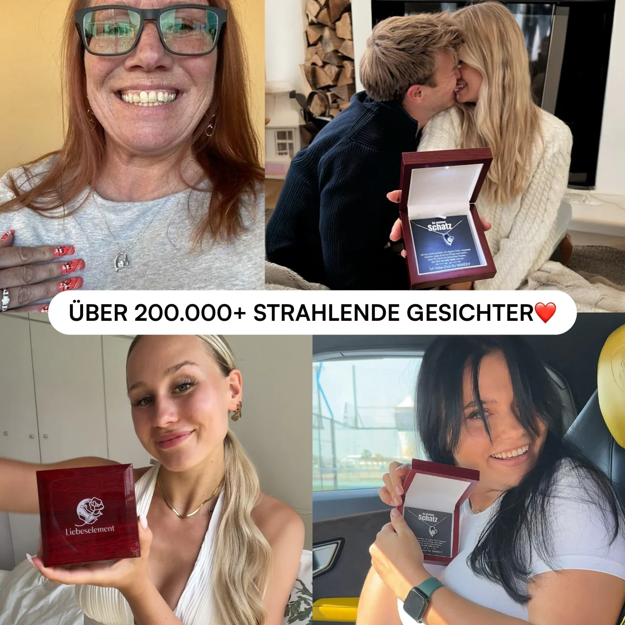 14k Weißgold Ausführung Herz Halskette - An meinen Schatz - Image 4