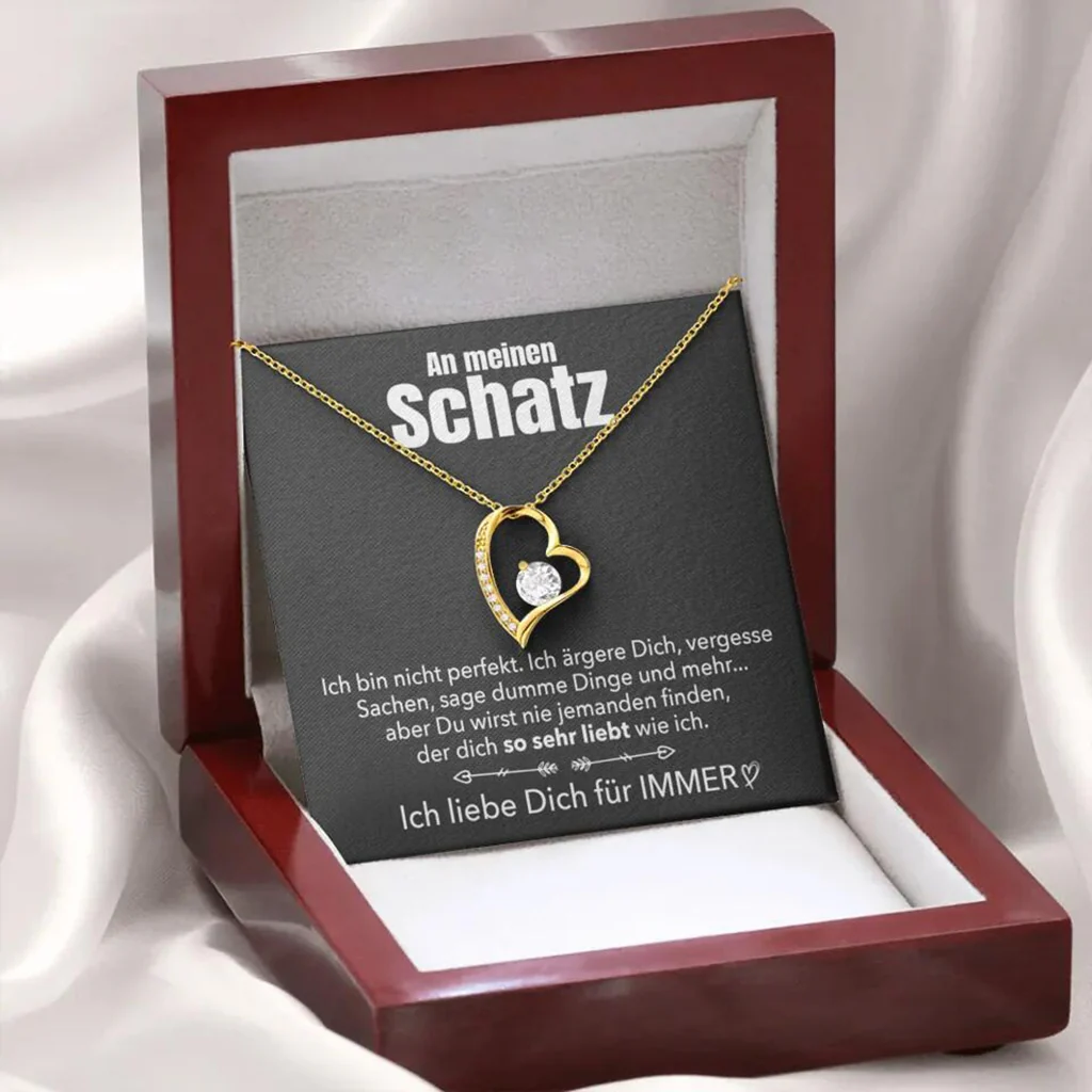 14k Weißgold Ausführung Herz Halskette - An meinen Schatz - Image 5
