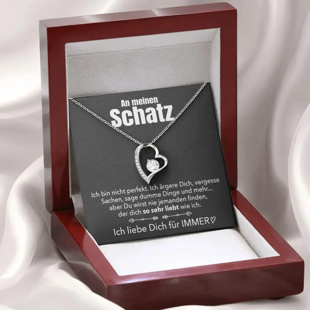 14k Weißgold Ausführung Herz Halskette - An meinen Schatz - Image 8