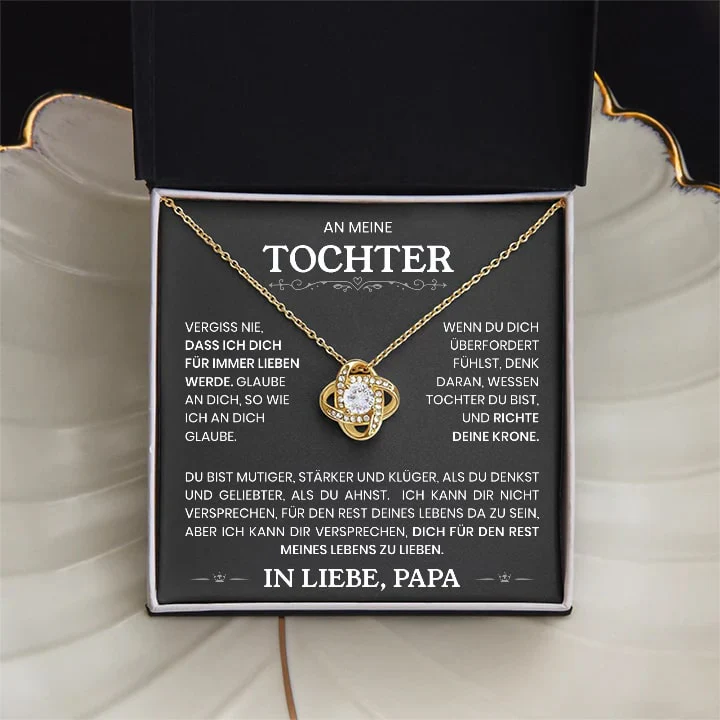 14k Weißgold Knoten Halskette - An meine Tochter von Papa - Image 6