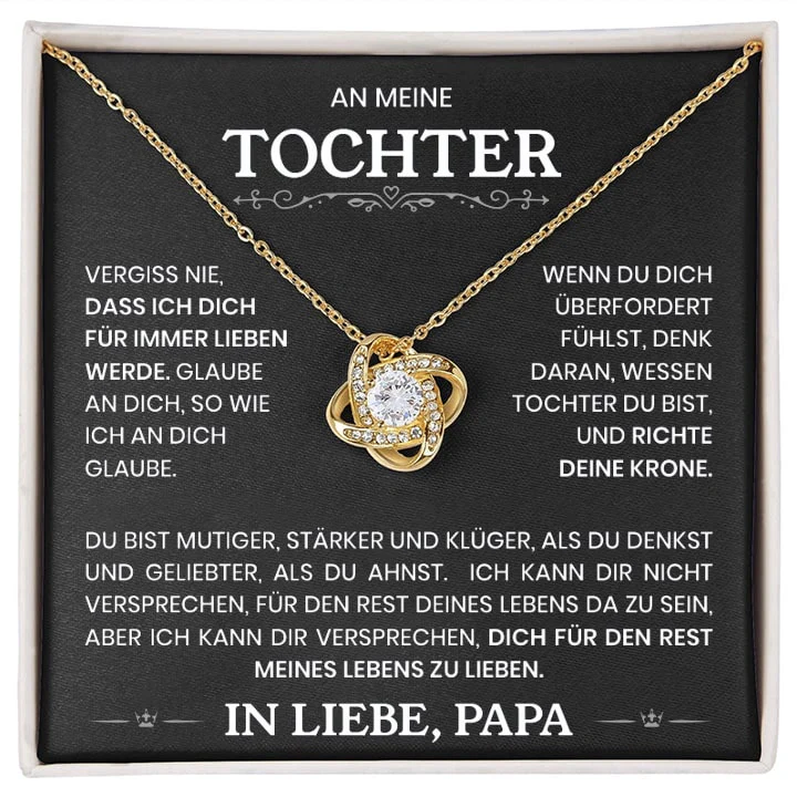 14k Weißgold Knoten Halskette - An meine Tochter von Papa - Image 7
