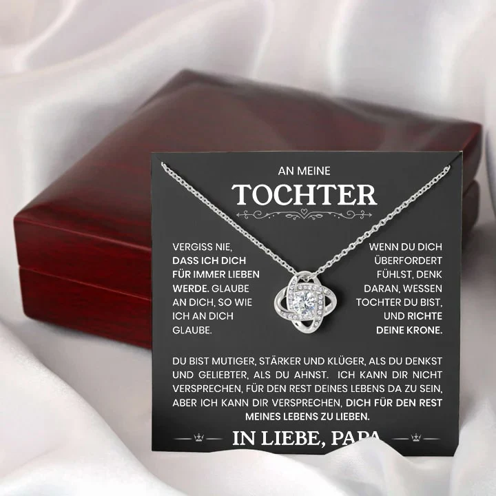 14k Weißgold Knoten Halskette - An meine Tochter von Papa - Image 8