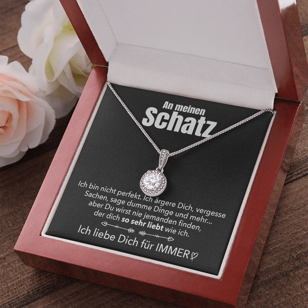 14k Weißgold Ausführung Kreis Halskette - An meinen Schatz - Image 4