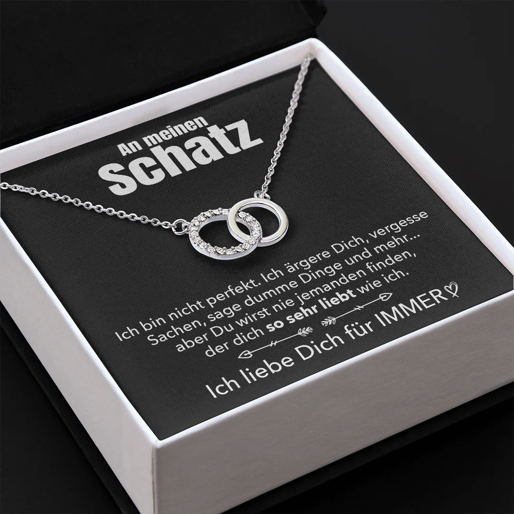 14k Weißgold Ausführung Ringe Halskette - An meinen Schatz - Image 2