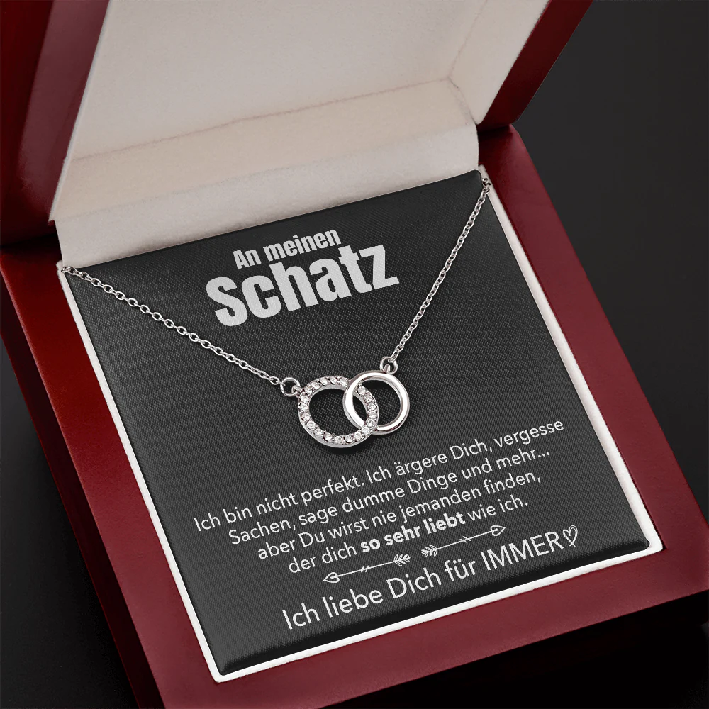 14k Weißgold Ausführung Ringe Halskette - An meinen Schatz - Image 4