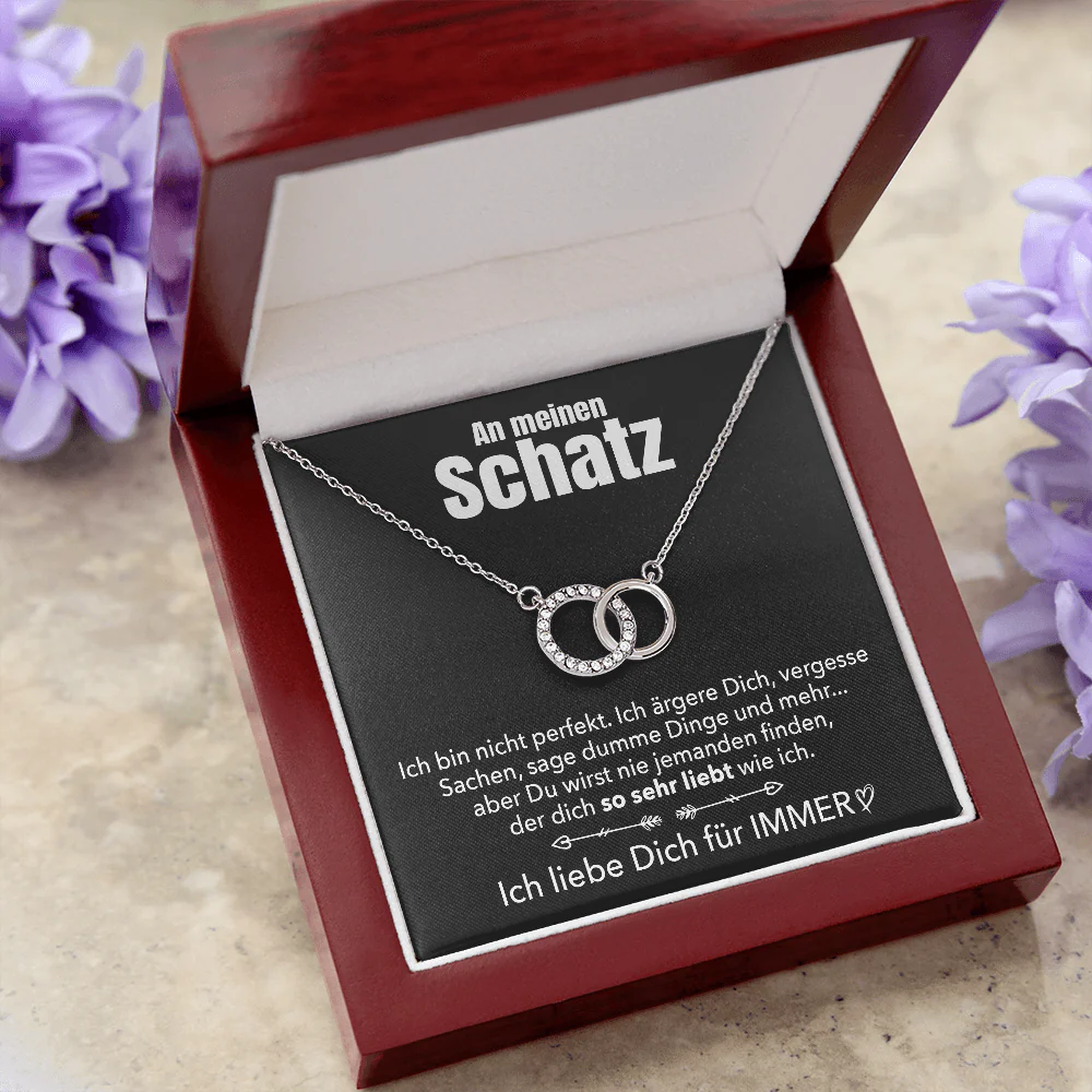 14k Weißgold Ausführung Ringe Halskette - An meinen Schatz - Image 6