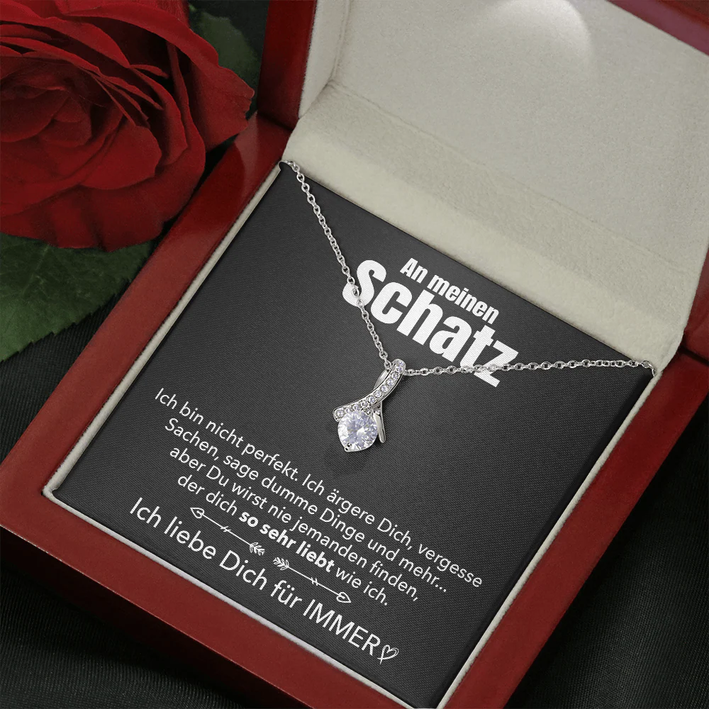 14k Weißgold Ausführung Stil-Halskette - An meinen Schatz - Image 4