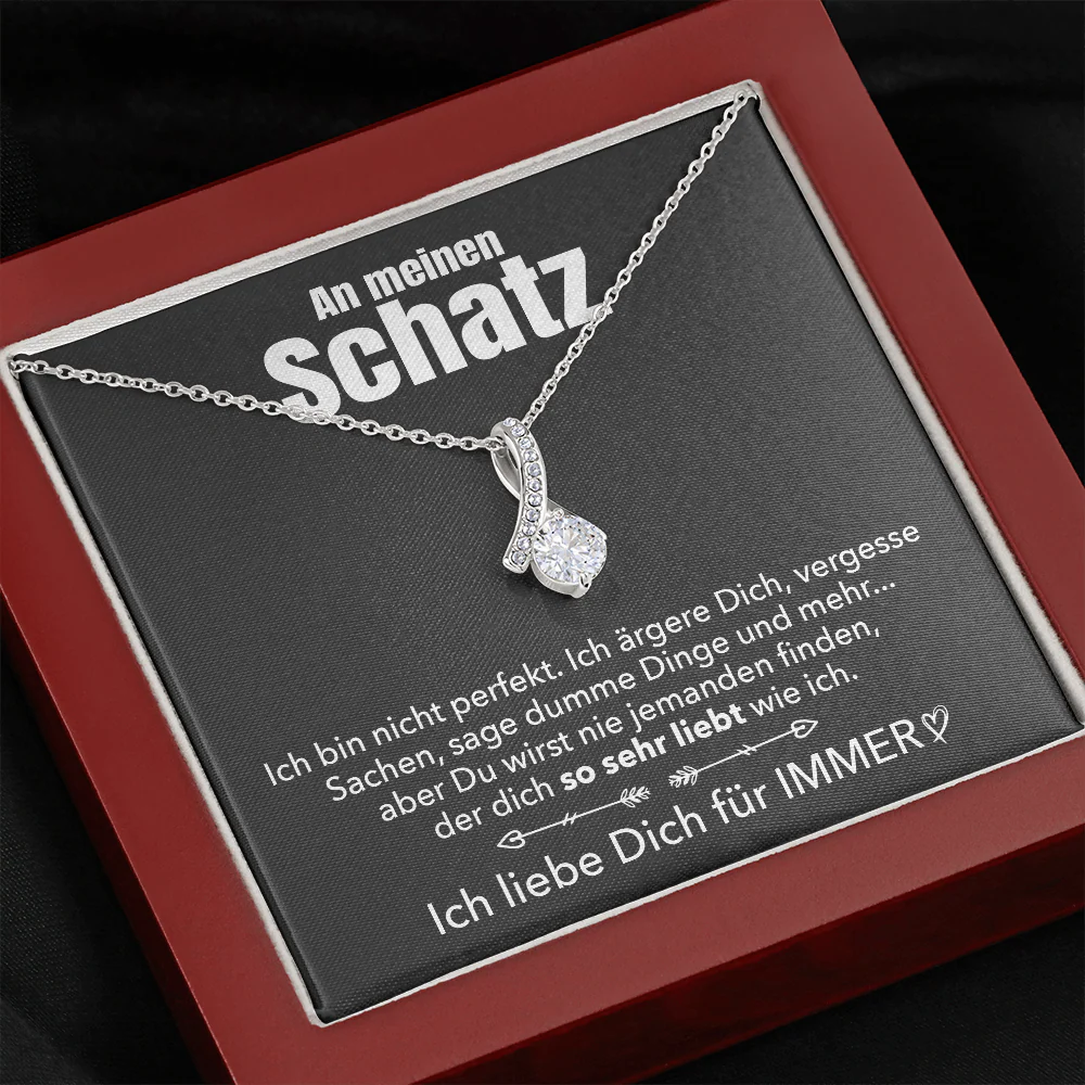 14k Weißgold Ausführung Stil-Halskette - An meinen Schatz - Image 7
