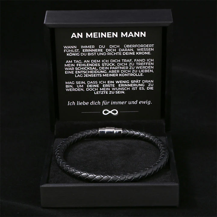 Geflochtenes Edelstahl-Armband - "An meinen Mann" - Image 3