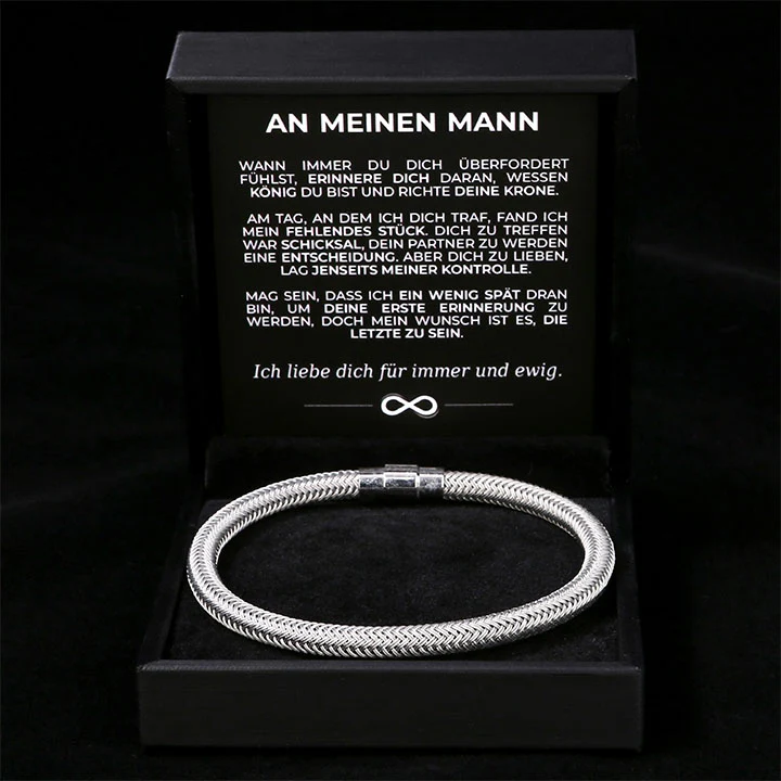 Geflochtenes Edelstahl-Armband - "An meinen Mann" - Image 4