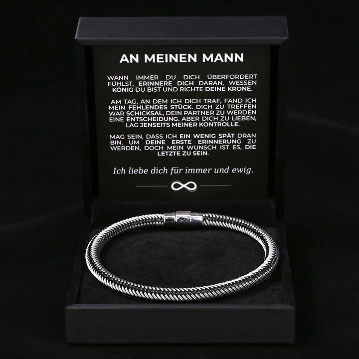 Geflochtenes Edelstahl-Armband - "An meinen Mann" - Image 5