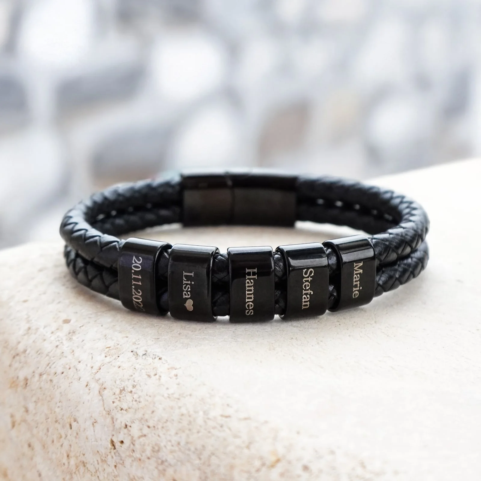 Lederarmband mit gravierten Beads - Image 8