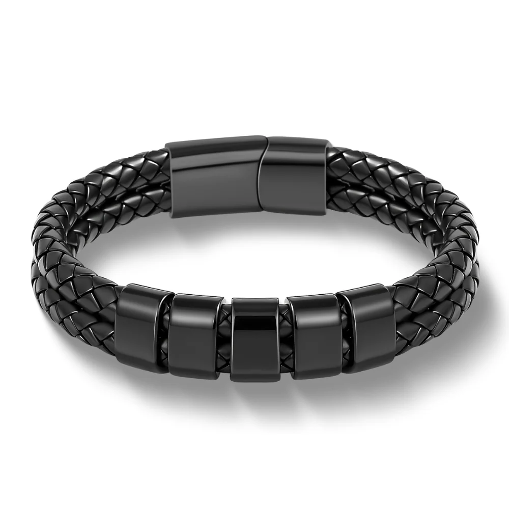 Lederarmband mit gravierten Beads - Image 3