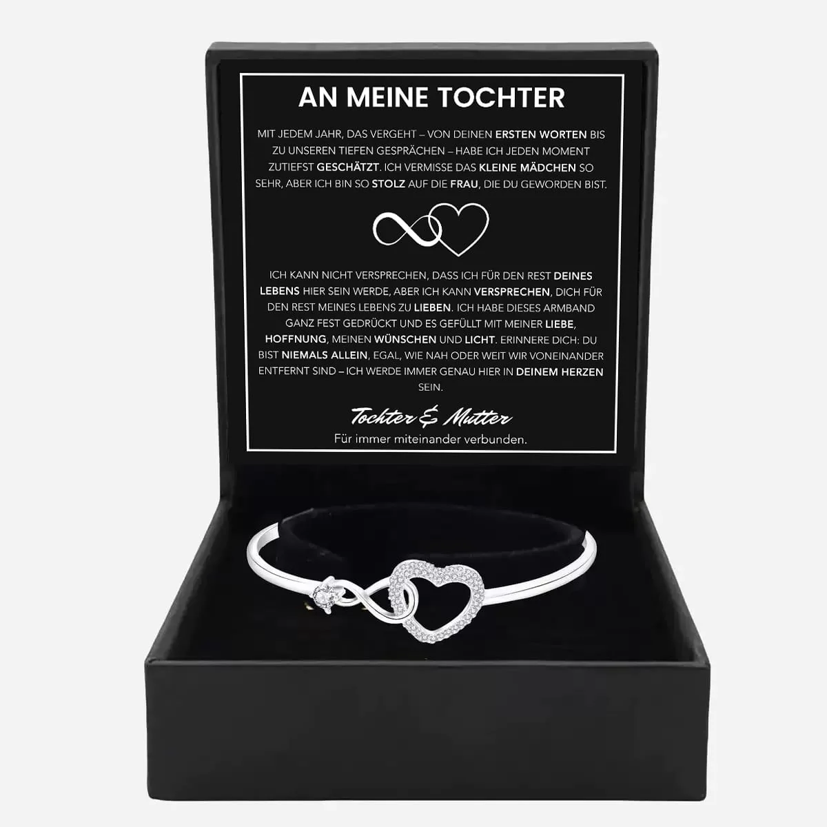 An meine Tochter - Unendlichkeit & Herz Armband mit Notiz - Image 3