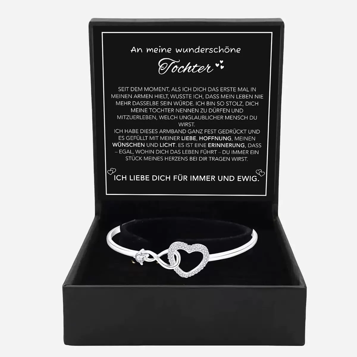 An meine Tochter - Unendlichkeit & Herz Armband mit Notiz - Image 4