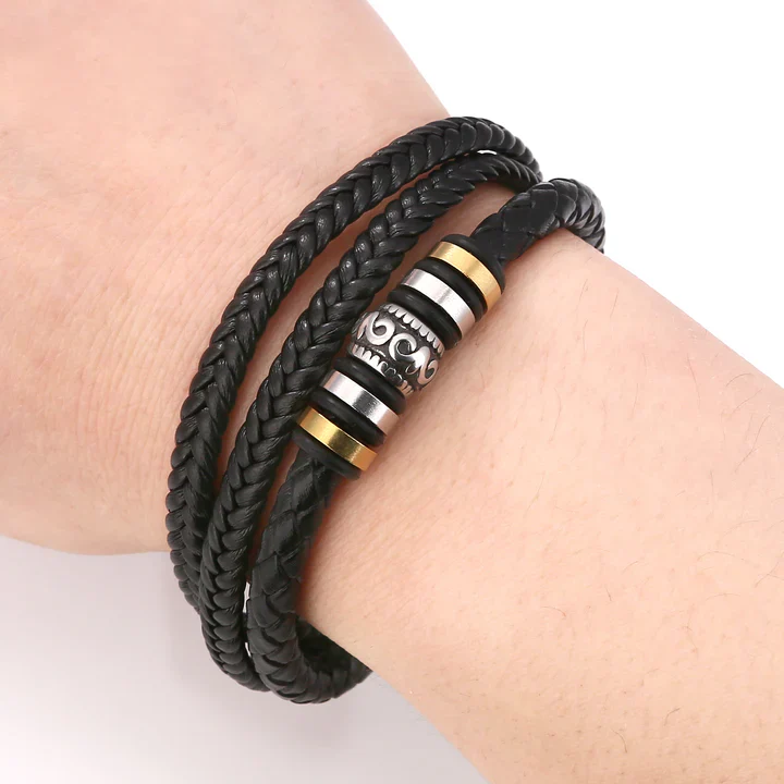 An meinen Enkel - Geflochtenes Edelstahl Lederarmband - Image 4