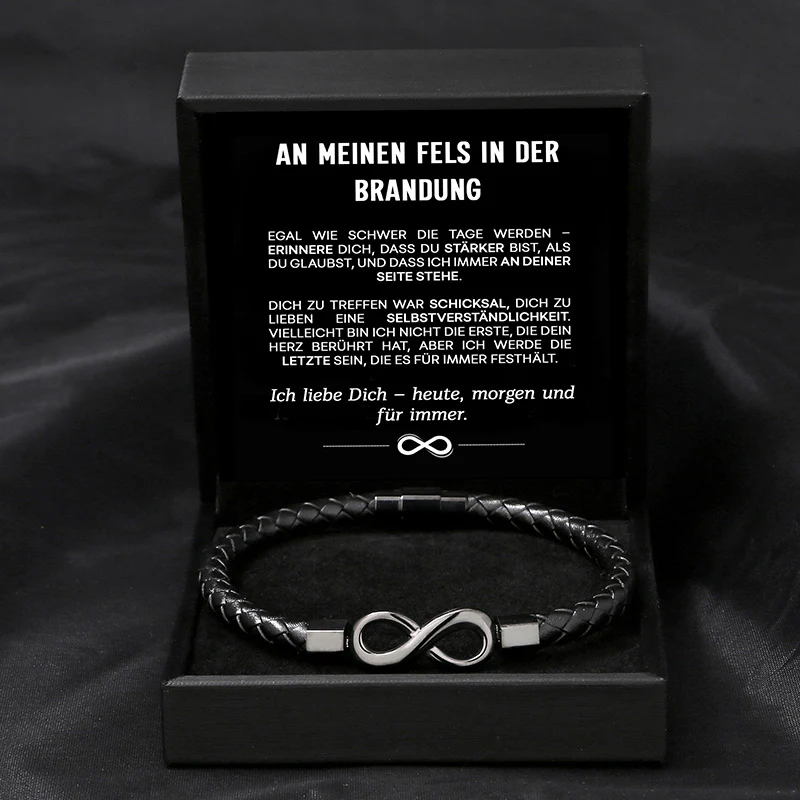 "An meinen Fels in der Brandung" - Unendlichkeits-Armband an meinen Mann