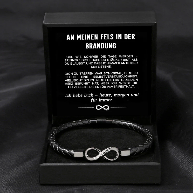 "An meinen Fels in der Brandung" - Unendlichkeits-Armband an meinen Mann - Image 5