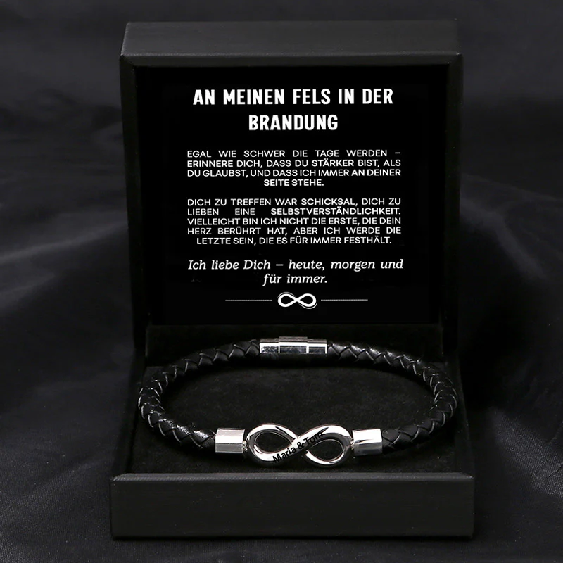 "An meinen Fels in der Brandung" - Unendlichkeits-Armband an meinen Mann - Image 6
