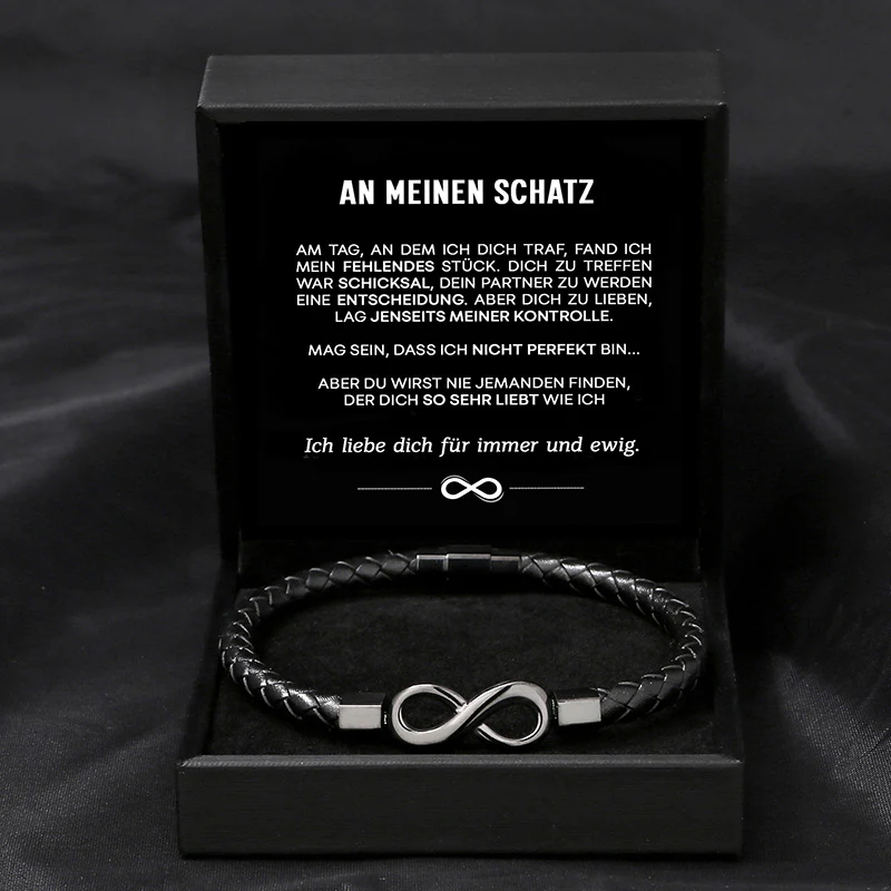 "An meinen Schatz" - Unendlichkeits-Armband an meinen Mann