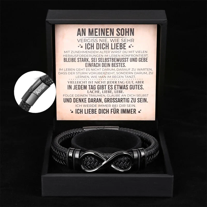 An Meinen Sohn - Herren Unendlichkeit Lederarmband mit Geschenkbox - Image 3