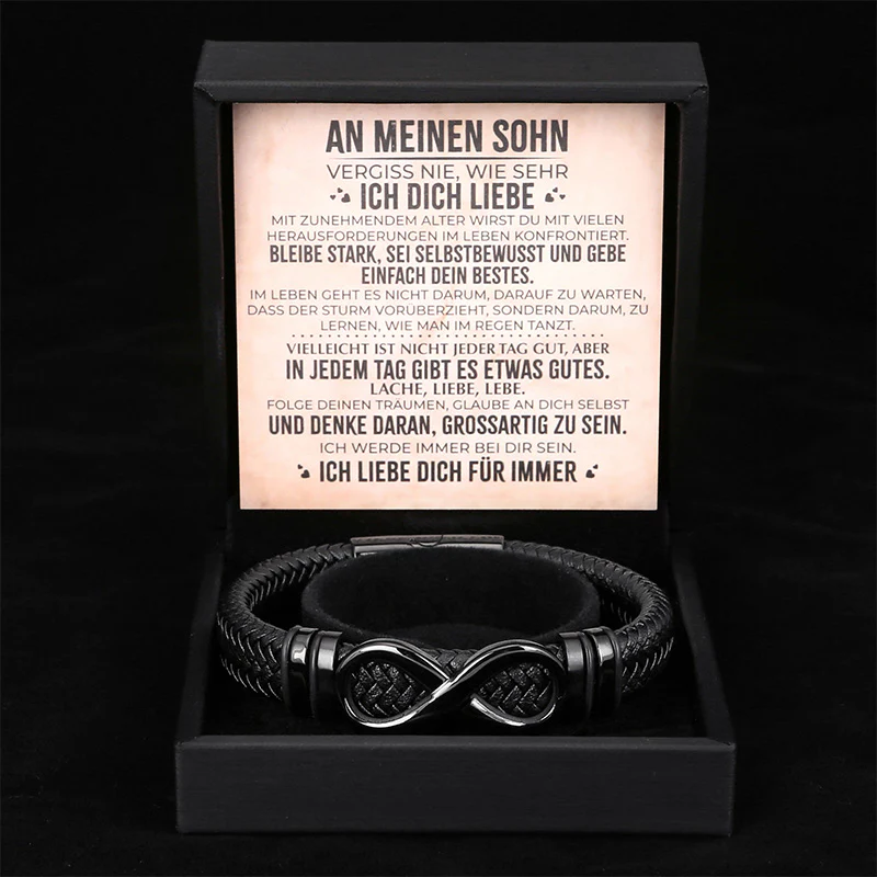 An Meinen Sohn - Herren Unendlichkeit Lederarmband mit Geschenkbox - Image 4