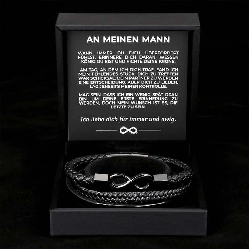 An Meinen Mann - Personalisiertes Herren Unendlichkeit Lederarmband mit Geschenkbox - Image 6