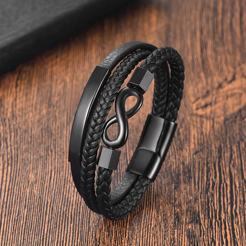 An Meinen Mann - Personalisiertes Herren Unendlichkeit Lederarmband mit Geschenkbox - Image 7