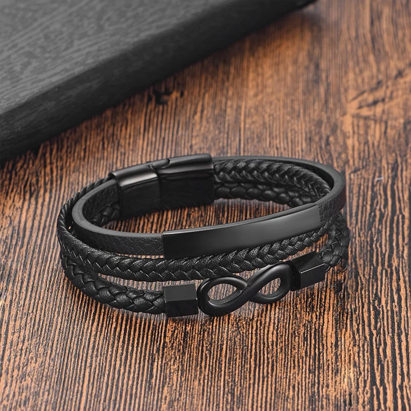 An Meinen Mann - Personalisiertes Herren Unendlichkeit Lederarmband mit Geschenkbox - Image 8