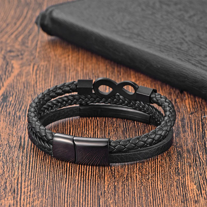 An Meinen Mann - Personalisiertes Herren Unendlichkeit Lederarmband mit Geschenkbox - Image 9