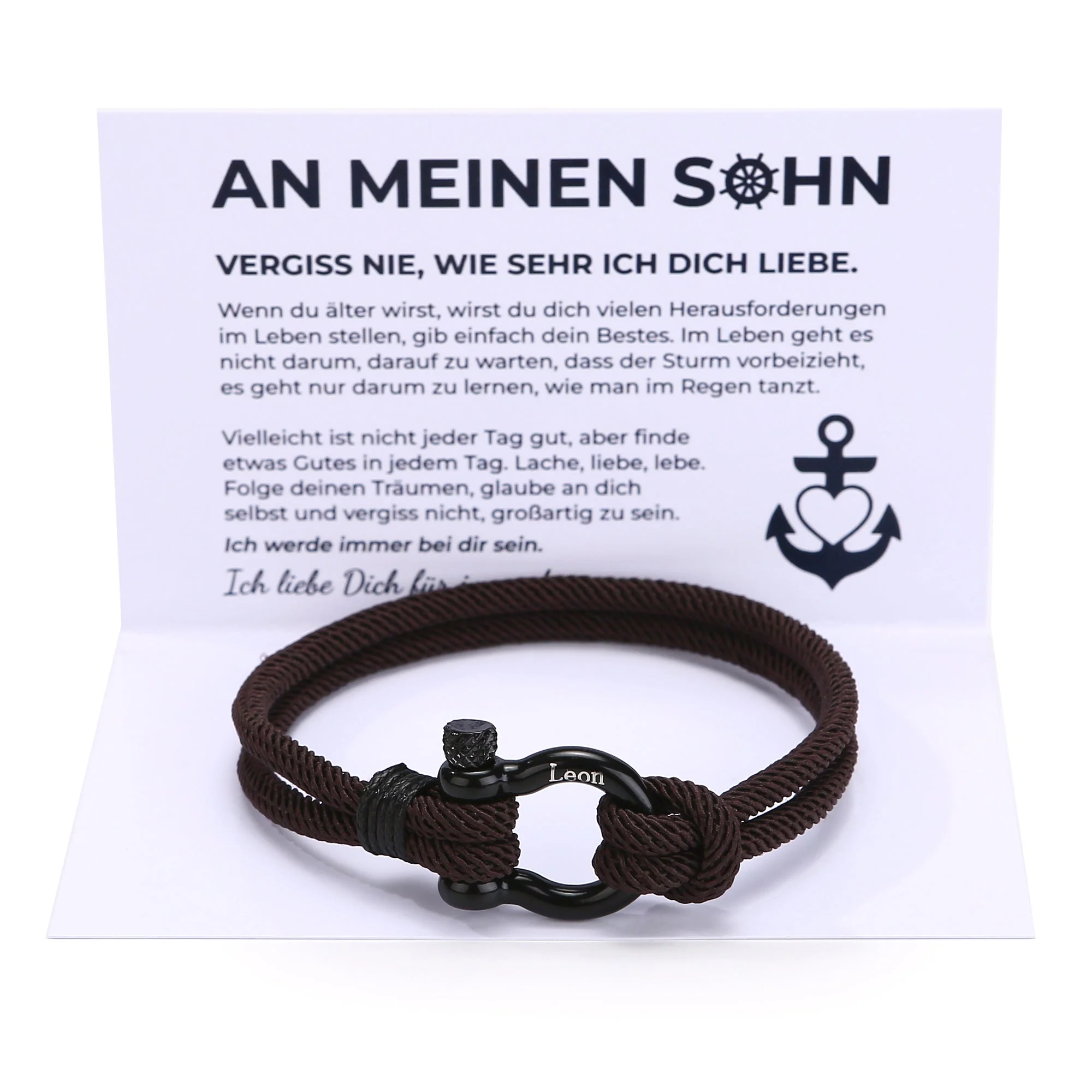 An meinen Sohn - Personalisiertes Handseil-Armband - Image 3