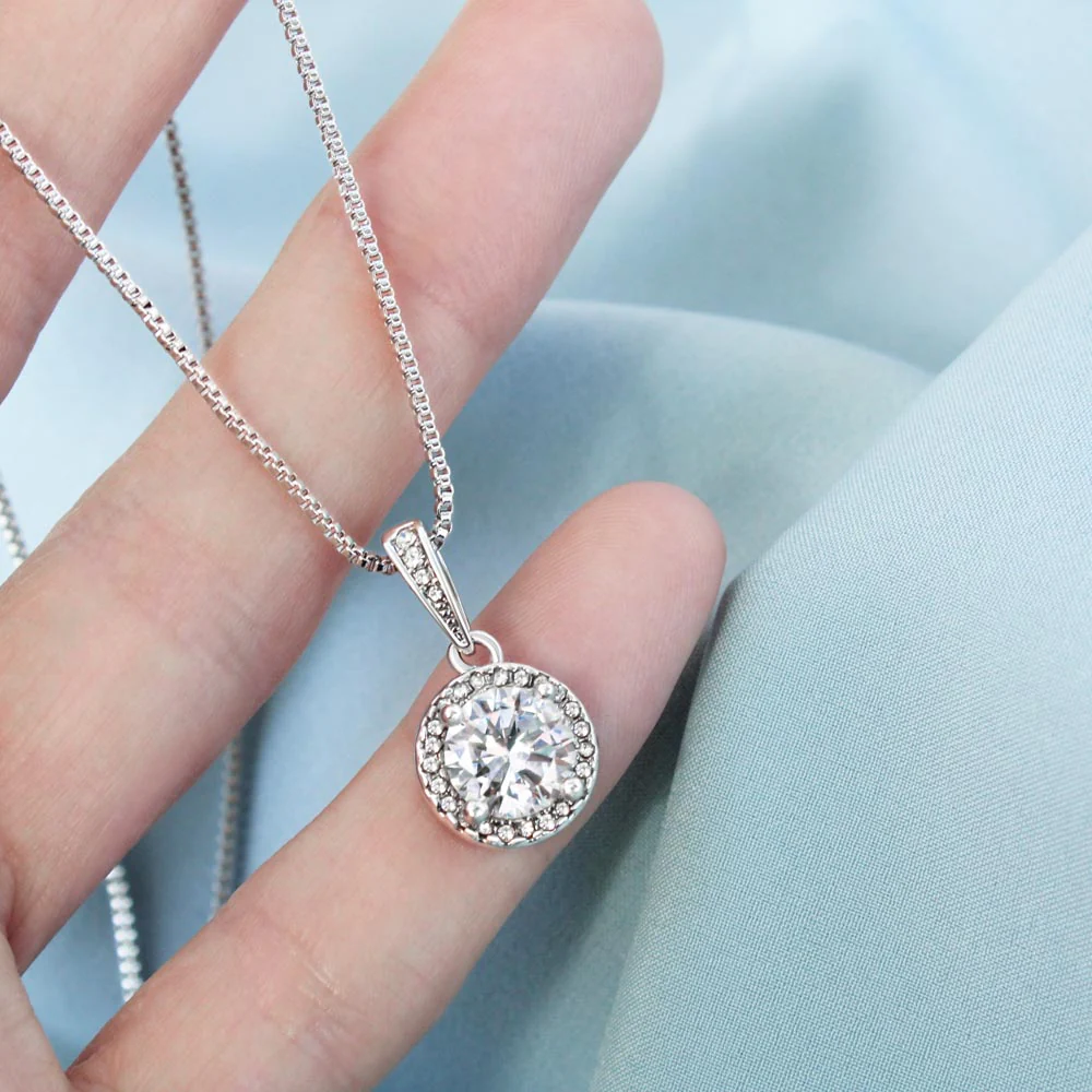 14k Weißgold Ausführung Kreis Halskette - Mit echten Rosen - An meinen Schatz - Image 9