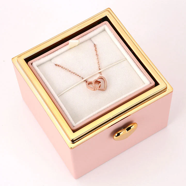 Überraschung-Rosenbox - 18k Doppel-Herzkette mit Gravur - Image 29