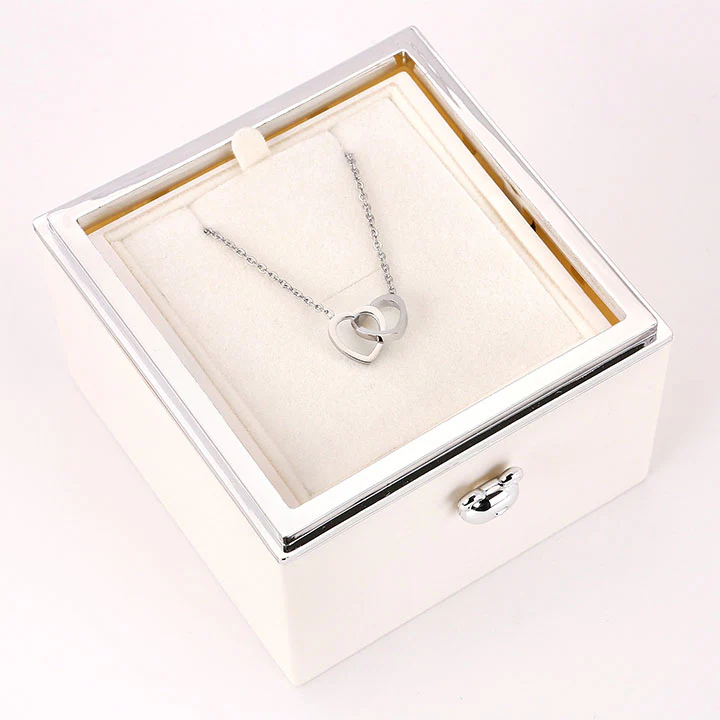 Überraschung-Rosenbox - 18k Doppel-Herzkette mit Gravur - Image 31