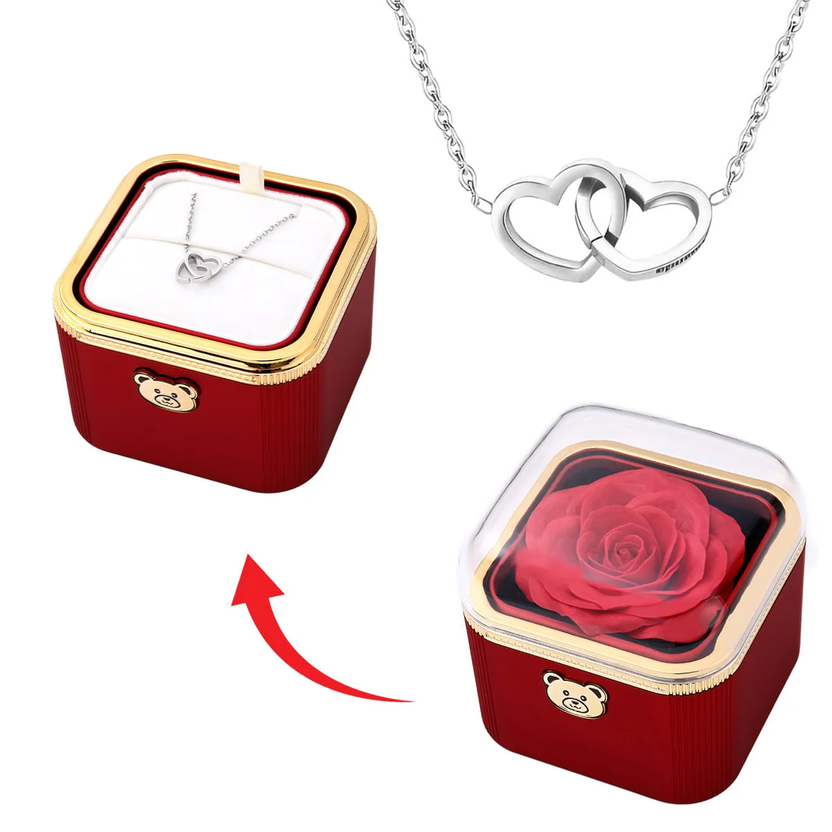 Klick-Rosenbox mit Doppelherzkette - Image 6
