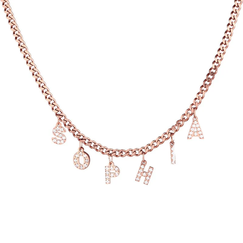 Buchstaben Choker mit Zirkonia - Image 3