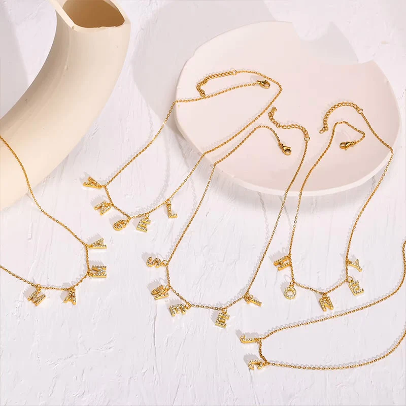 Buchstaben Choker mit Zirkonia - Image 4