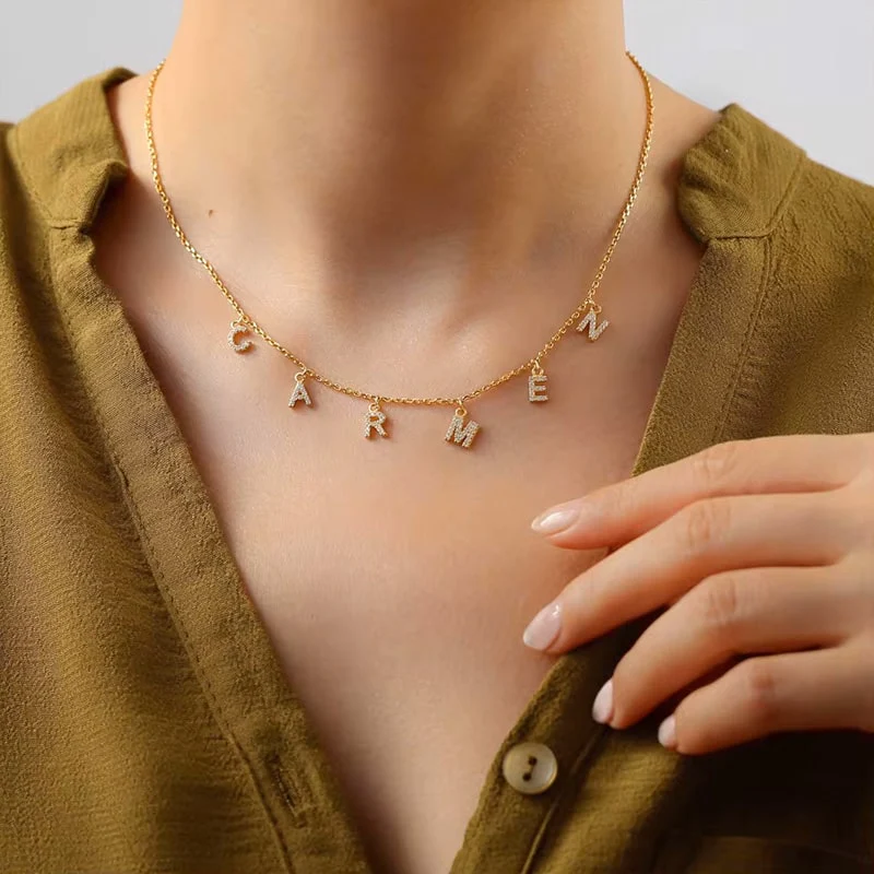 Buchstaben Choker mit Zirkonia - Image 5