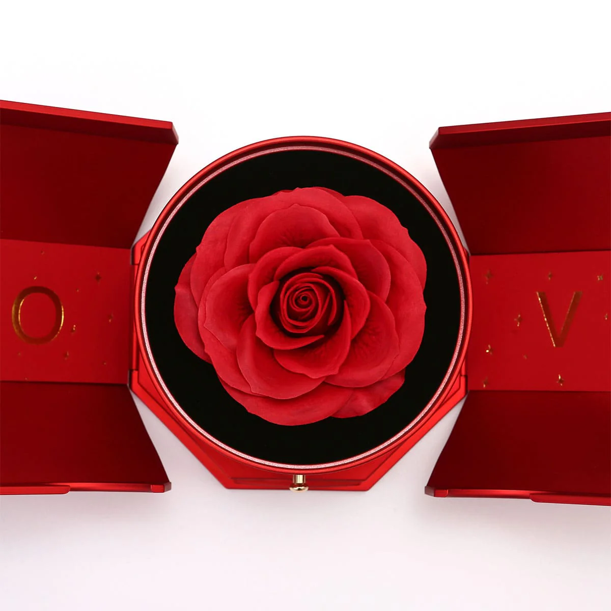 Große ewige Rosenbox mit Gravur-Doppelherzkette - Image 4