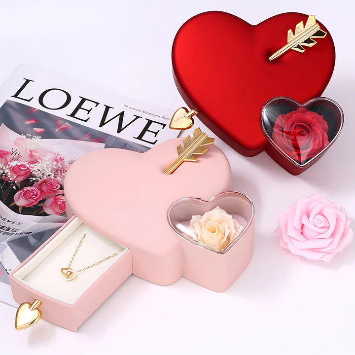 Amour Rosenbox - mit versteckter Gravur-Doppelherzkette - Image 11